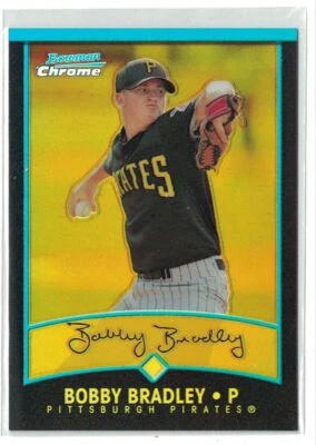 2001 Bowman Chrome Gold Refractor Bobby Bradley #28/99 Pittsburgh Pirates #274 - Image 1 of 2