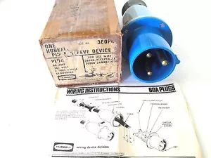 Hubbell Kellems HBL360P6 Verdrahtungsgerätestecker 60A 3 Draht *ohne Verriegelungsmanschette* Neu in OVP - Bild 1 von 5