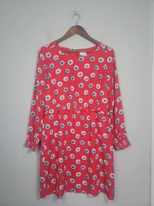 J. Crew Womens 10 Floral Long Sleeve A Line Knee Length Dress Lined Red Blue - Picture 1 of 12