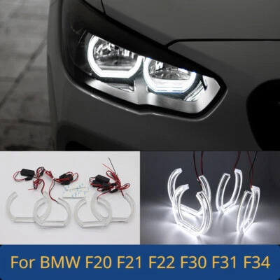 4x LED Angel Eyes Rings DRL Acrylic car styling For BMW F20 F21 F22 F30 F31 F34 - Image 1 of 4