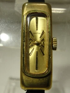 LADIES CROTON 17 JEWEL SWISS MADE MANUAL WIND, TANKE STYLE, BUEN ESTADO - Imagen 1 de 3