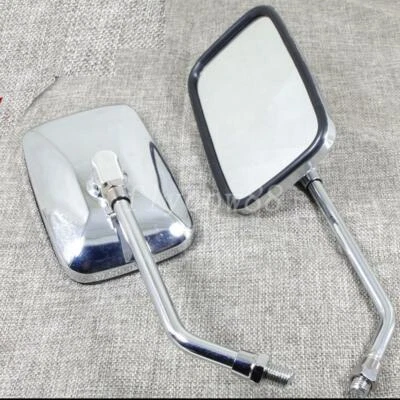 10毫米镀铬矩形摩托车后视镜适用于本田铃木川崎 — 第 1/4 张图片
