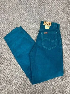 Vintage 90s Lee Corduroy Pants Girls Youth 22x27 Blue Pleated NOS - Picture 1 of 15