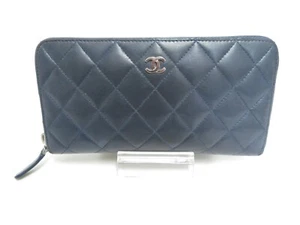 Authentic CHANEL CC Matelasse Leather Zip Around Zippy Long Wallet #39490 - Picture 1 of 18