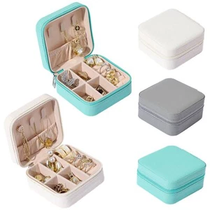 Portable Travel Jewellery Box Organizer Leather Ornaments Jewelry Case Storage - Picture 1 of 23