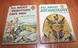 All about Books #30 Prehistoric Cave Men & 32 Archaeology HB DJ Living Books - Picture 1 of 16