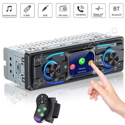 Car Stereo Radio Bluetooth Vintage Single Din Head Unit MP3 Player AUX/FM/USB US - Image 1 of 4