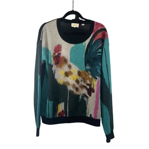Anthropologie Farm Animal Pullover Chicken by Lauren Carlson Walcott Size XL - Picture 1 of 8