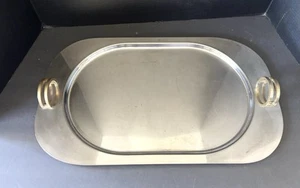 Vintage 1970s Italian Serving Tray Ambrogio Pozzi Patova Argenti Silver Plate - Picture 1 of 11