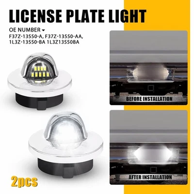 2x For 2000-2005 Ford Excursion White LED License Plate Light Tag Lamp Assembly - Image 1 of 4