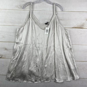 Torrid Camisole Blouse 4 4X Beige Shimmer Adjustable Straps V Neck Texture NWT - Picture 1 of 10