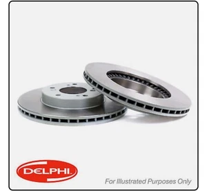 Genuine Delphi Front Vented Coated Brake Discs Set Pair - BG4823C - Picture 1 of 2