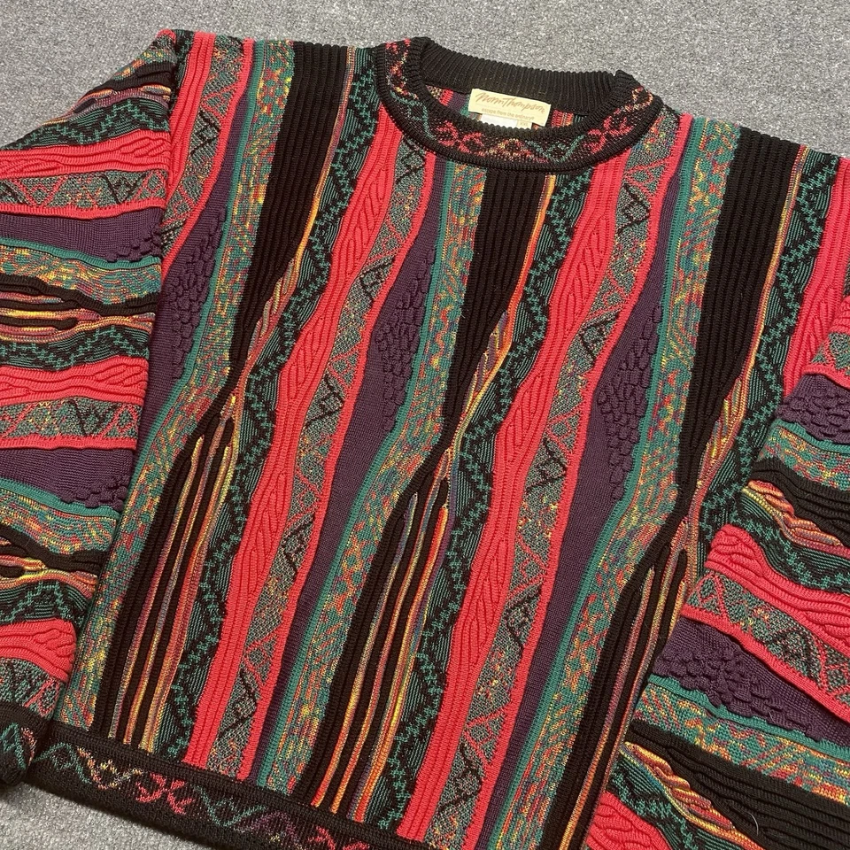 Vintage Norm Thompson Tundra 3-D Knit COOGI STYLE Sweater Sz 2XL Mercerized - Image 1 of 4