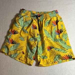 Vilebrequin Swim Shorts Mens Small Floral Leaf Print Trunks Mesh Lined Beach Poo - Picture 1 of 7