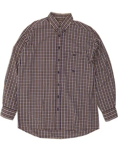CAMEL Mens Shirt Medium Navy Blue Check DO38 - Picture 1 of 3
