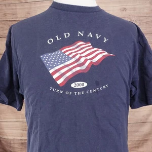 VINTAGE OLD NAVY 2000 AMERICAN FLAG PATRIOTIC TSHIRT SIZE XL Y2K - Picture 1 of 11