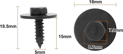 50 piezas Tornillo de coche negro retenedor revestimiento debajo de la cubierta tornillo para BMW 07147129160 Foto 1 de 4