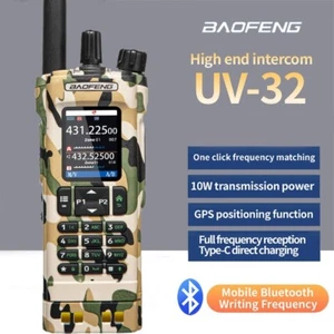 BAOFENG UV-32 10W Bluetooth Programowanie Szynka Radio GPS Multi Band Walkie Talkie - Zdjęcie 1 z 17