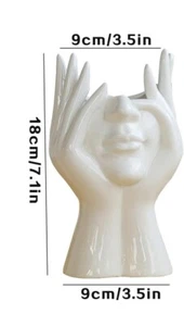 Human Face Art Ceramic Vase, Dry Flower Arrangement Vase for Decorative - Picture 1 of 5