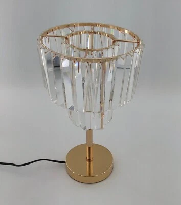 Delicate Crystal Table Lamp Noble Nightstand for Bedroom, Hotel, Living Room - image 1 of 4