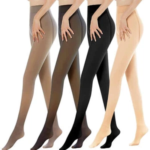 Thermo-gefütterte, durchscheinende Strumpfhose für Damen, warme Winter-Fleece- - Bild 1 von 22