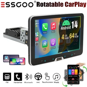 Autoradio Singolo 1 DIN 4+64G Girevole 10.1'' Android 14 GPS Wifi SWC BT - Foto 1 di 16