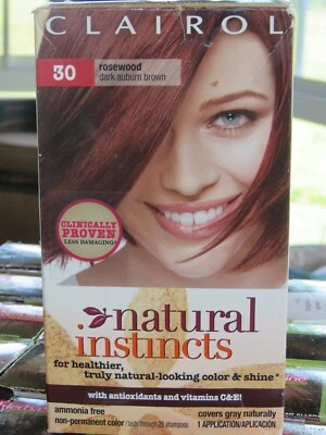 CLAIROL NATURAL INSTINCTS HAIR COLOR 30 ROSEWOOD DARK AUBURN BROWN - Image 1 of 2