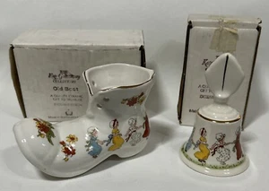 Vintage Old Foley James Kent Ltd Ceramic Boot & Bell Kate Greenaway Collection - Picture 1 of 5