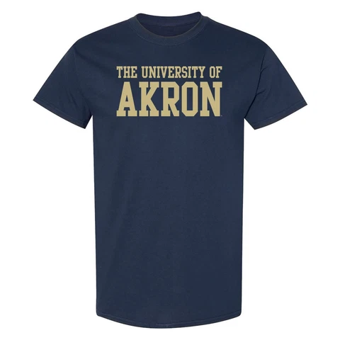 Akron Zips Basic Block Licensed Mens T-Shirt Unisex Tee Cover
