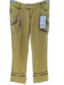 Stefanel T. 38 (34) Amarillo Pantalones Casuales Algodón 100% - Imagen 1 de 5