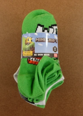 Zapato Minecraft Niños Talla 10-3 Verde Estampado No Show Calcetines 12 Pares Nuevo Con Etiquetas Foto 1 de 4