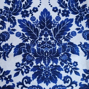 Tela Henry Glass Botanica 3 estampado damasco azul y blanco 2,5 yardas - Imagen 1 de 7