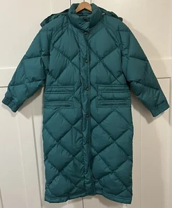 VINTAGE EDDIE BAUER PREMIUM GOOSE DOWN LONG BLUE JACKET WOMENS LARGE GENTLY USE - Picture 1 of 4