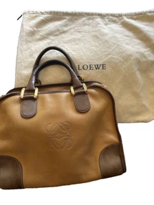 Authentic Loewe Hand Boston Bag Anagram Brown Leather 2503SY - Picture 1 of 10