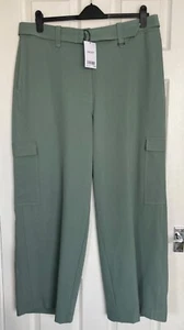 NEU NEXT Damen Duck Egg blau Smart Gürtel weites Bein Cargohose Größe 18R - Bild 1 von 3