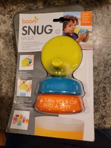 3 Piece Boon Snug Spout Baby Infant Cup Universal Cover Lid BL/OR/YL - Picture 1 of 1