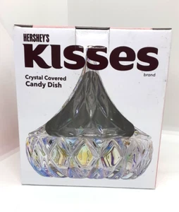 Hershey’s Kisses Crystal Clear Covered Candy Dish Godinger 5" Iridescent Glass - Picture 1 of 5