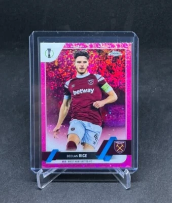 2022/23 TOPPS CHROME UEFA - DECLAN RICE #41 PINK MINI DIAMOND REFRACTOR #100/175 - Image 1 of 2