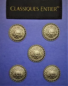 CLASSIQUES ENTIER REPLACEMENT BUTTONS 5 SILVER TONE METAL JACKET GOOD USED COND - Picture 1 of 10