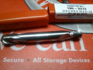 5/16 ZOLL 2 FLÖTEN DOPPELENDSTUMMEL LÄNGE HARTMETALL KUGELSCHAFTFRÄSER - Bild 1 von 1