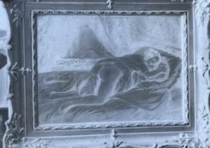 Glass plate photograph by Victor Angerer nude woman lying framed - Picture 1 of 3