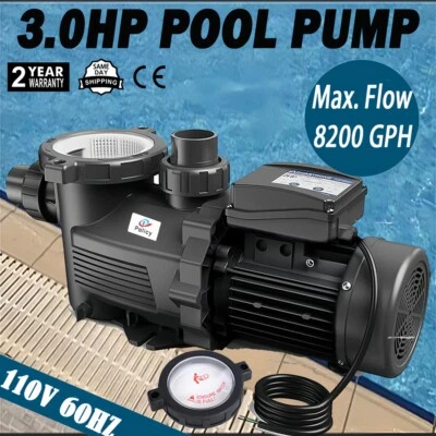 3.0 HP For Swimming Pool Pump Motor w/Strainer Generic In/Above Ground - Image 1 of 4