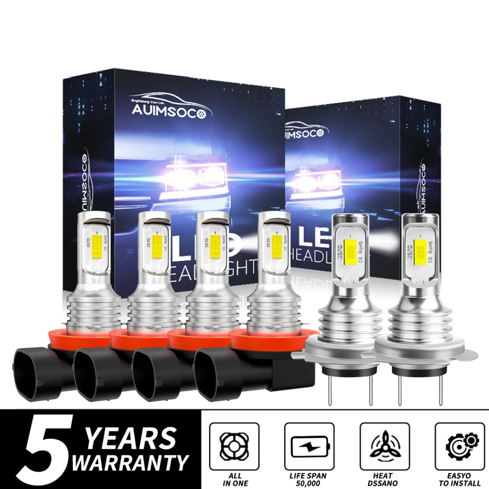 Para GMC Acadia 2007-2012 6000K Faro LED Luz Alta Baja + Kit de Bombillas Antiniebla Foto 1 de 4