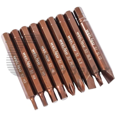 S2 material Impact Screwdriver Bits Set Slotted Hex Phillips Bits 8mm Hex Shank - Image 1 of 4