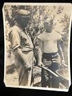 WWII ? photograph of 2 soldiers General or LT Col wheelbarrow duty 