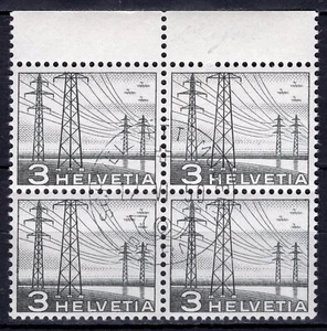 #317 - Svizzera - 3 cent Tecnica e paesaggi in quartina, 1949 - Usati - Picture 1 of 1