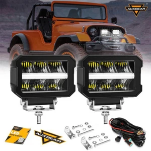 AUXBEAM 2x 4,5" LED Barra Luminosa Guida 120W Spot DRL Lampada da Lavoro Fuoristrada SUV 4x4 - Foto 1 di 12