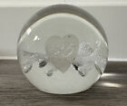 Vintage Paperweight 25th Wedding Anniversary Silver Gift Glitter Sparkle Bubble