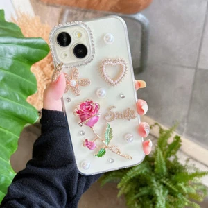 For Infinix Tecno Luxury Glitter Diamond Rose Case Phone Cover Bling Women Girls - Picture 1 of 5