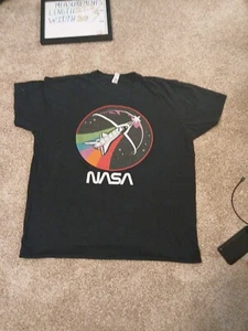 Rainbow NASA T Shirt  Distressed Logo Space Agency Vintage Tee Adult  2XL - Picture 1 of 7